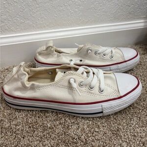 Converse Canvas size 7 NWOT white red blue Chuck Taylor’s all star shoreline